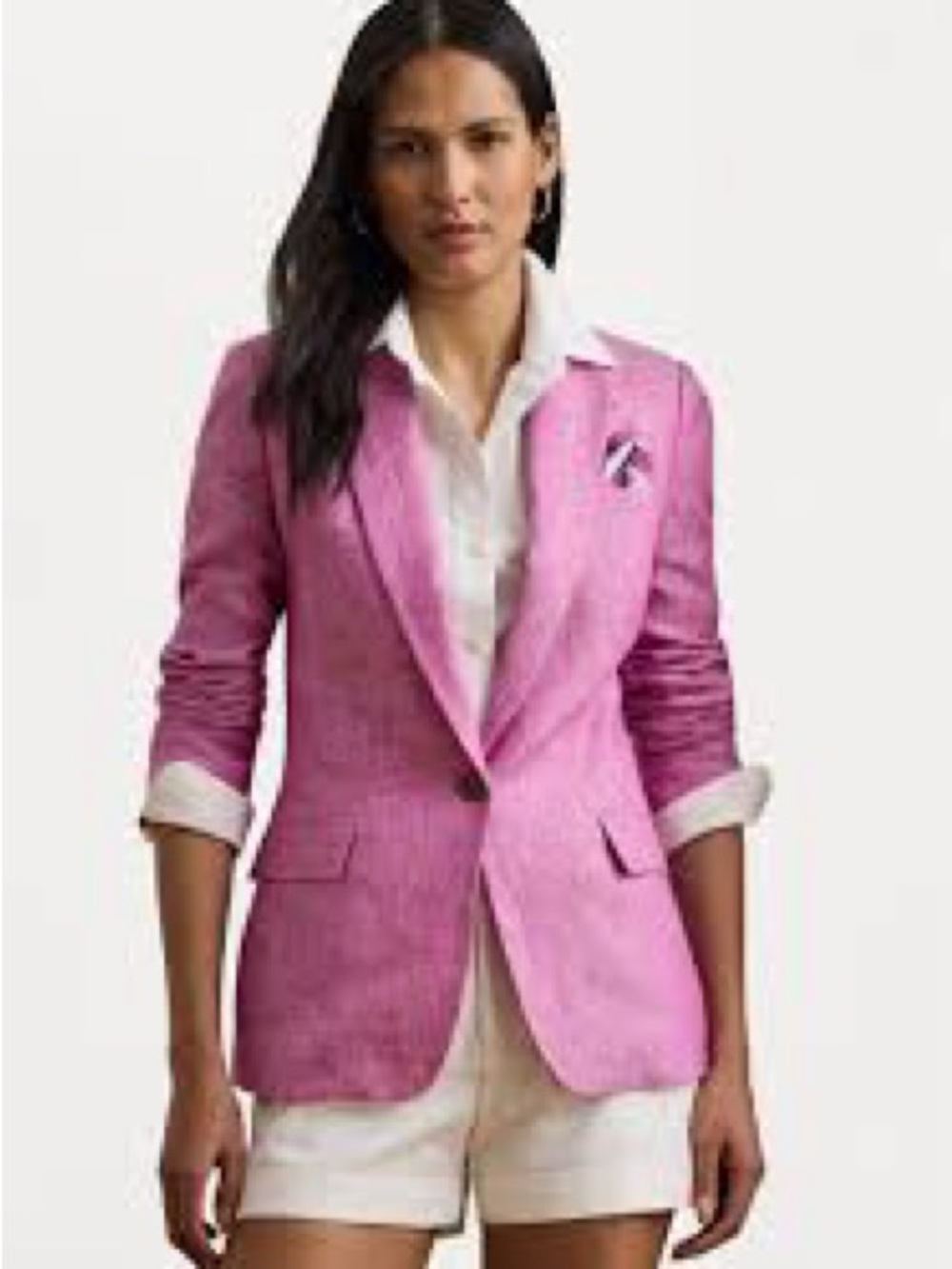 Ralph Lauren women’s Pink Single-Button Tailored Blazer